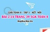 Bài 2.14 SGK Toán 8 tập 1 Kết nối tri thức